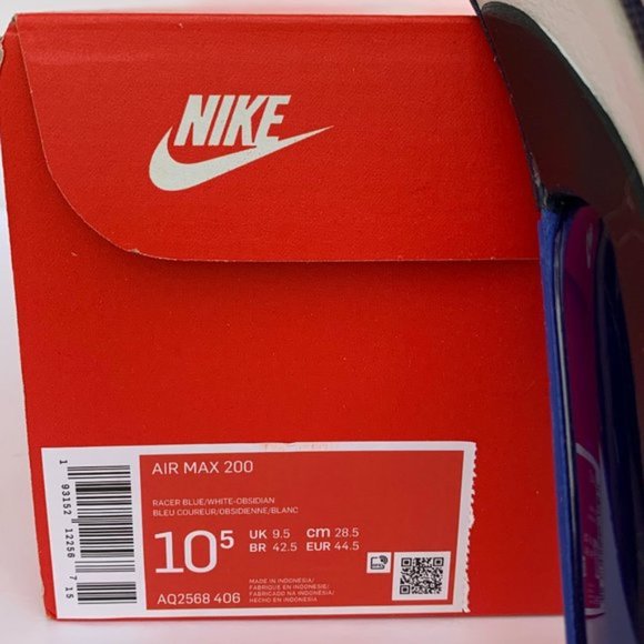 MEN AIR MAX 200 RACER BLUE/WHITE OBSIDIAN - Picture 12 of 12